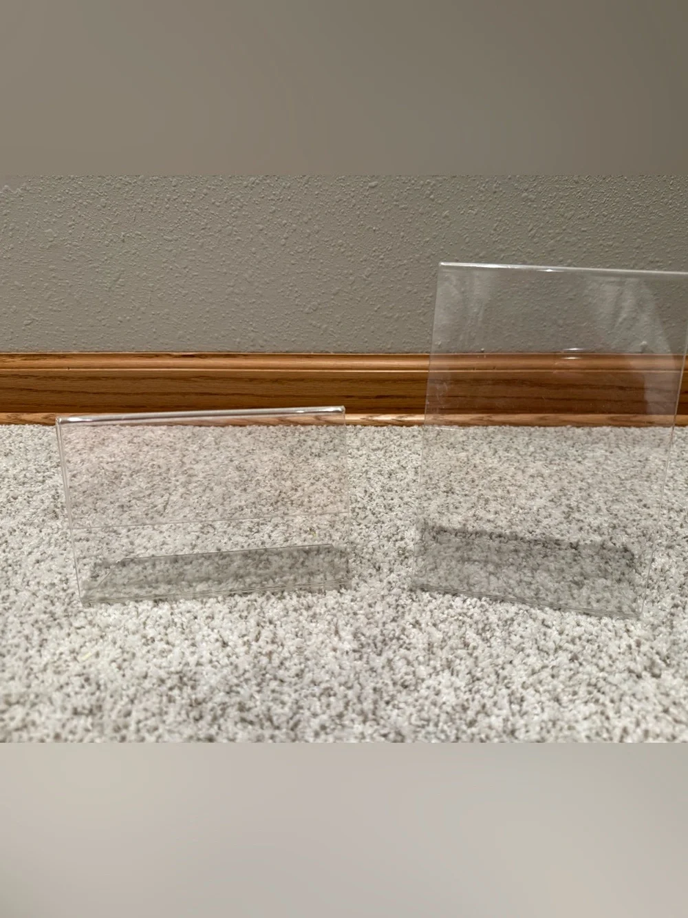 Set of 2 Clear Acrylic Sign Holders Tabletop Display Stands